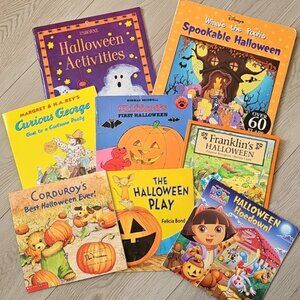 Vintage Halloween Toddler Kids Book Lot Of 8 Books